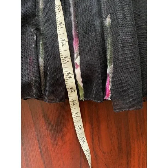 Vintage Y2K Cache Women's Black Multi Pleated Midi Dress - 6 - Picture 9 of 14